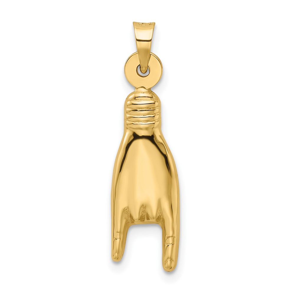 14K 3D Hollow Rock On Sign Charm (K6393)