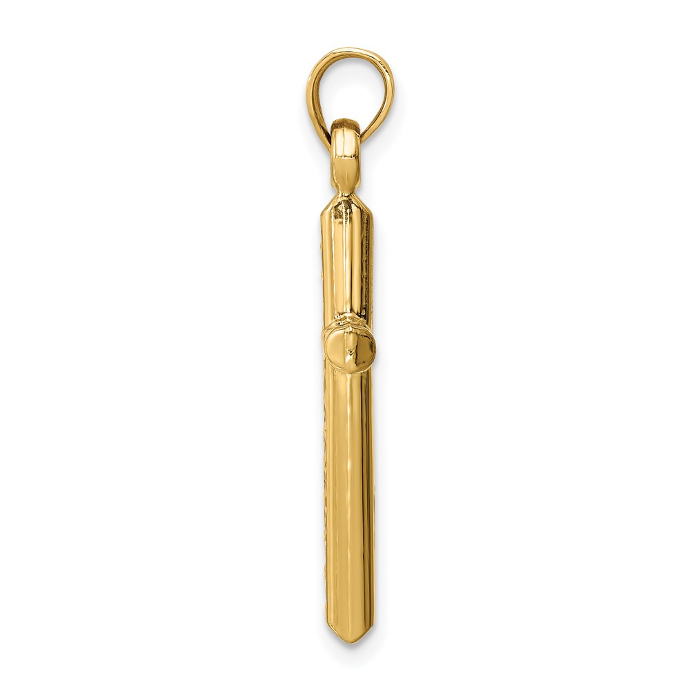 14k Hollow Diamond-cut Cross Pendant (K6396)