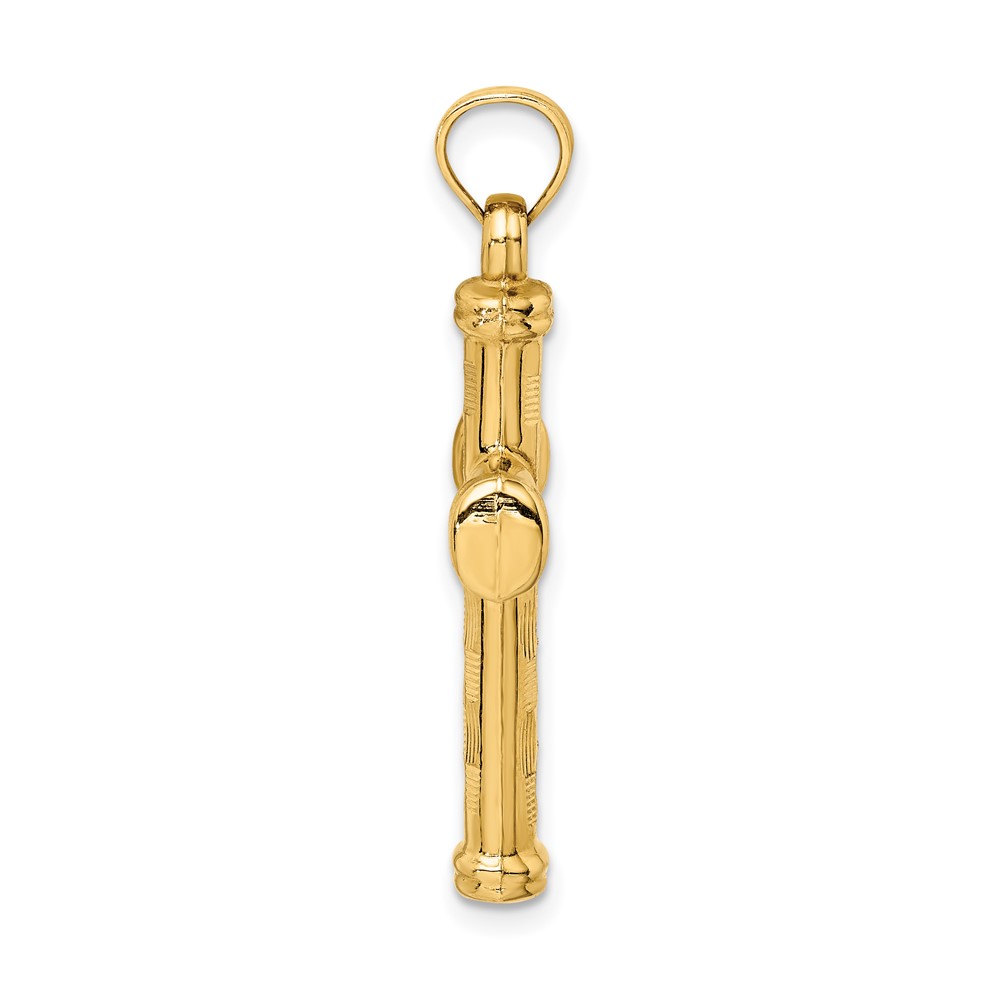 14k Hollow Diamond-cut Cross Pendant (K6401)