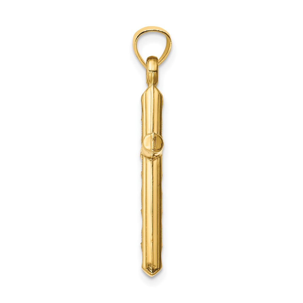 14k Hollow Diamond-cut Cross Pendant (K6402)
