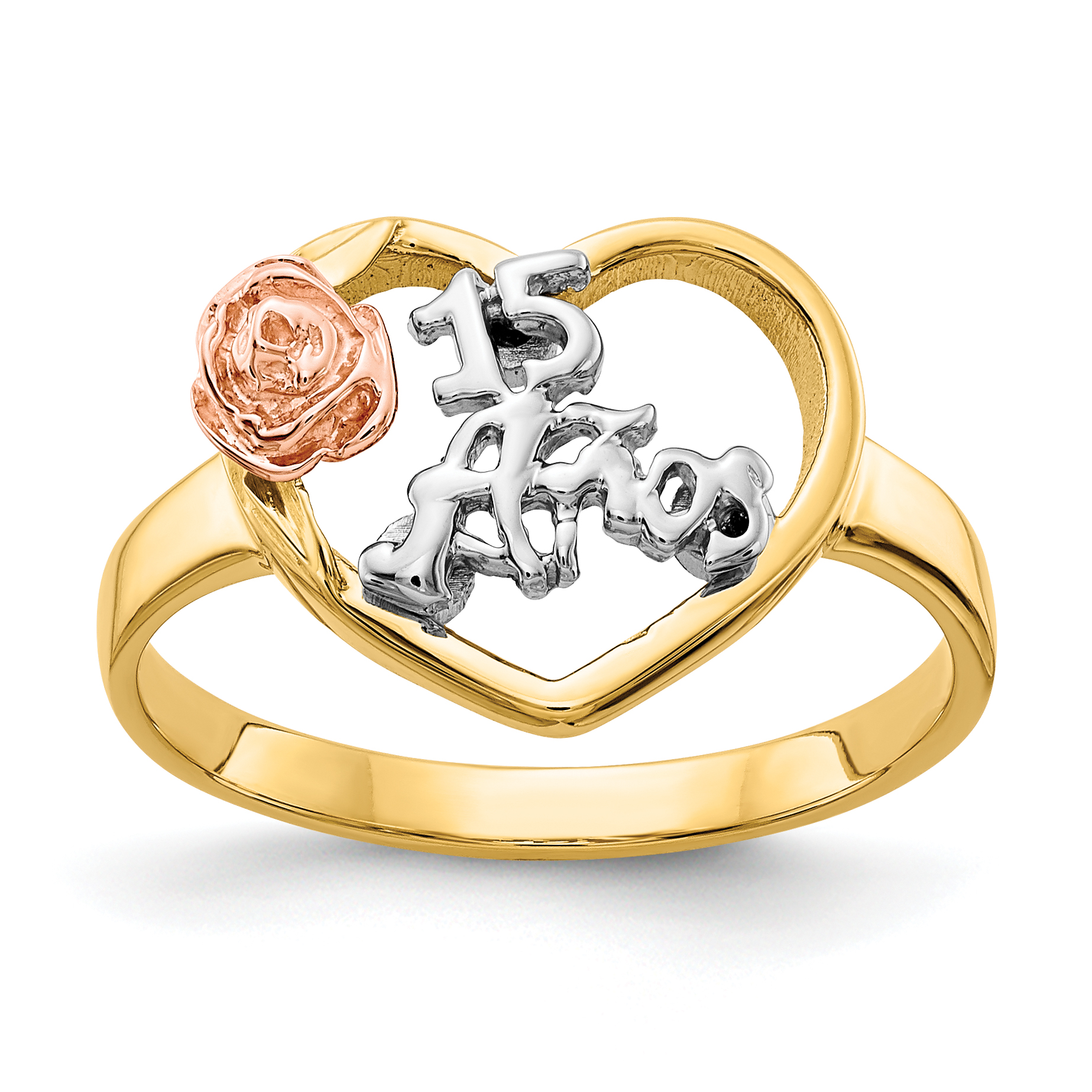 14k Tri-Color 15 Anos Ring (K642)