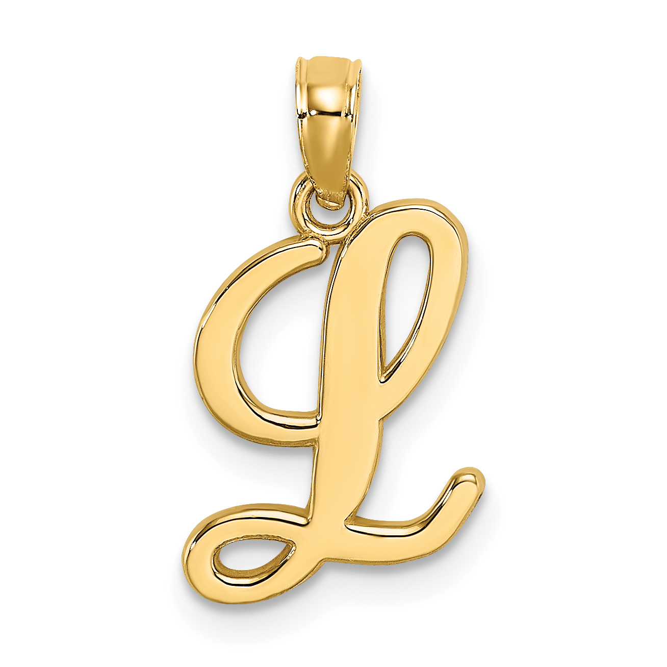 14KY Script Letter L Initial Pendant (K6422L)