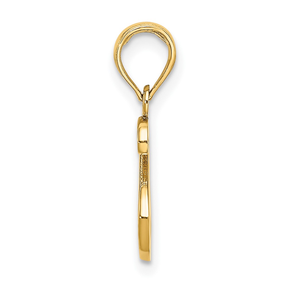 14KY Script Letter S Initial Pendant (K6422S)