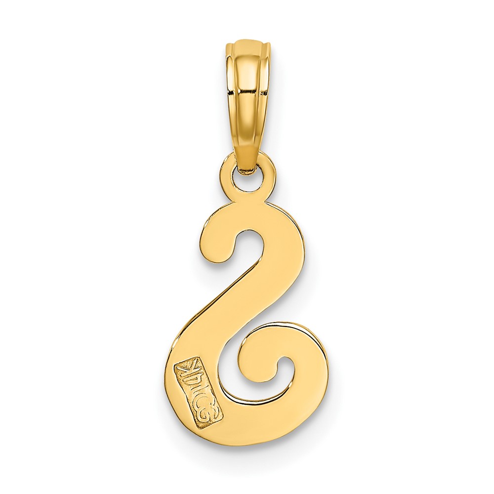 14KY Script Letter S Initial Pendant (K6422S)