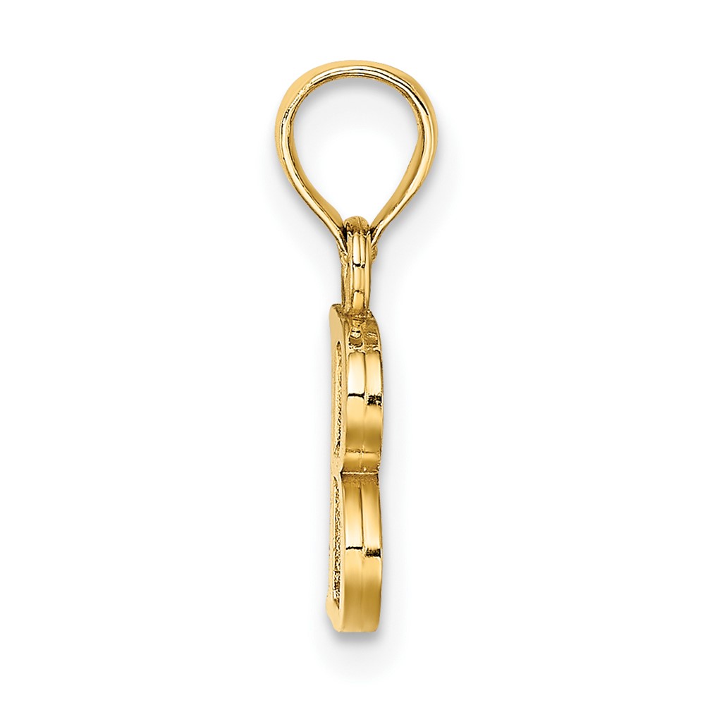 14KY Polished Block Letter B Initial Pendant (K6423B)