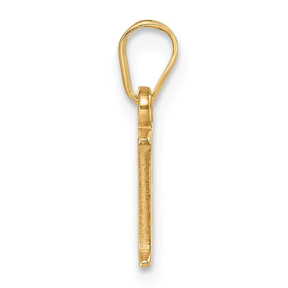 14K Polished Block Letter F Initial Pendant (K6423F)