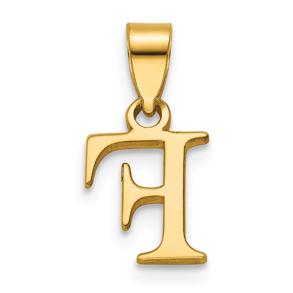 14K Polished Block Letter F Initial Pendant (K6423F)