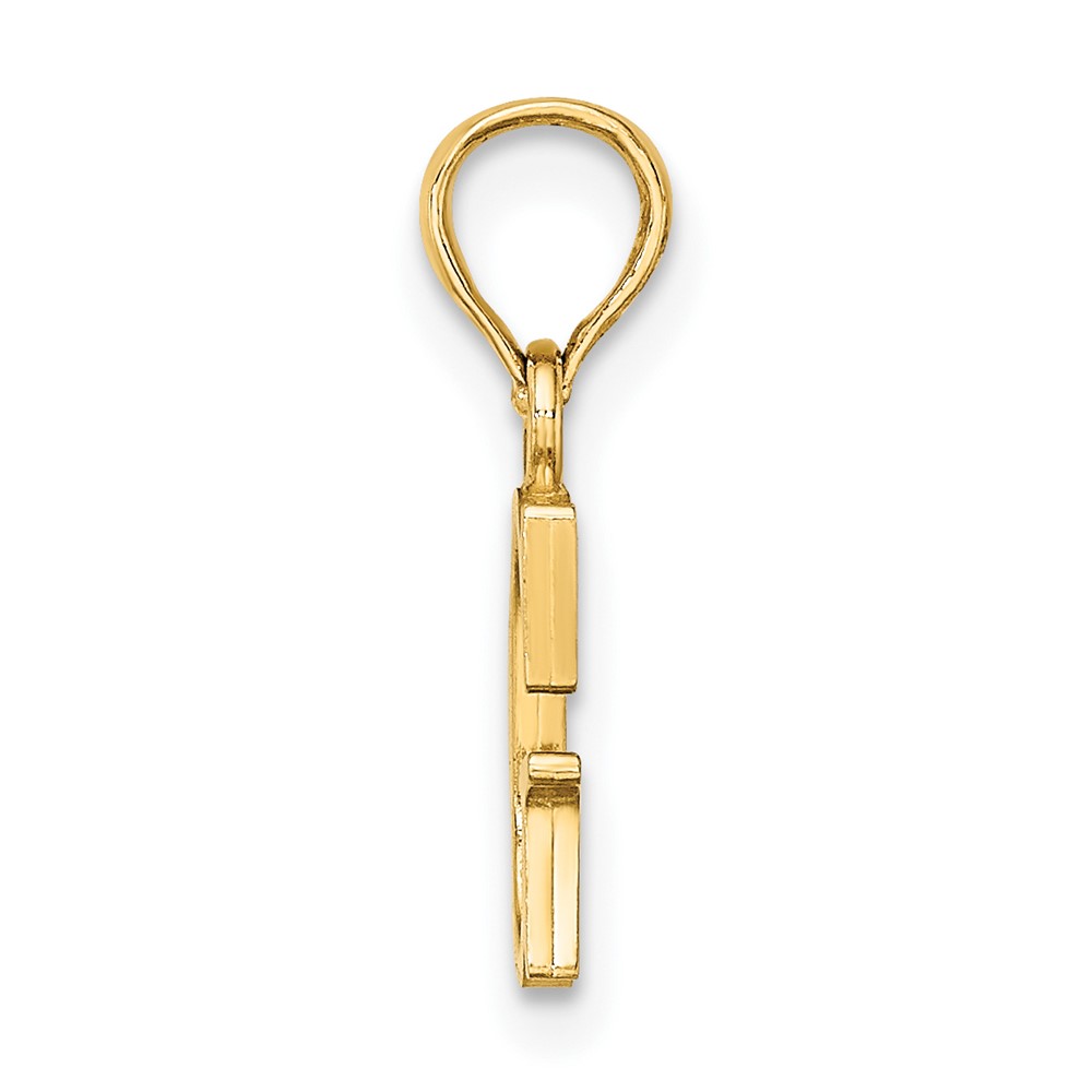 14K Polished Block Letter G Initial Pendant (K6423G)