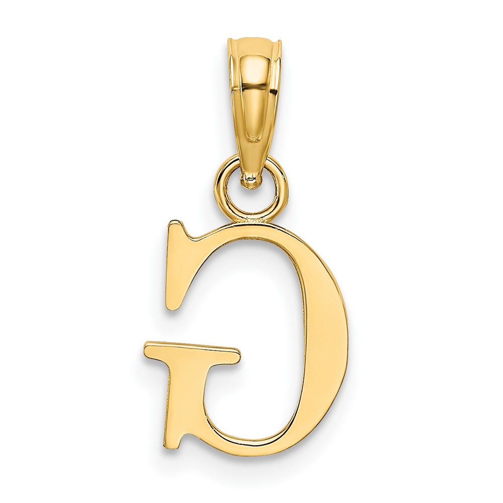 14K Polished Block Letter G Initial Pendant (K6423G)