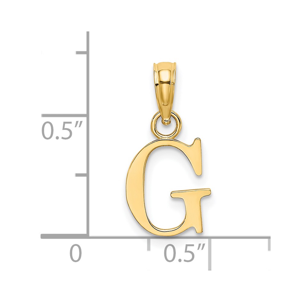 14K Polished Block Letter G Initial Pendant (K6423G)