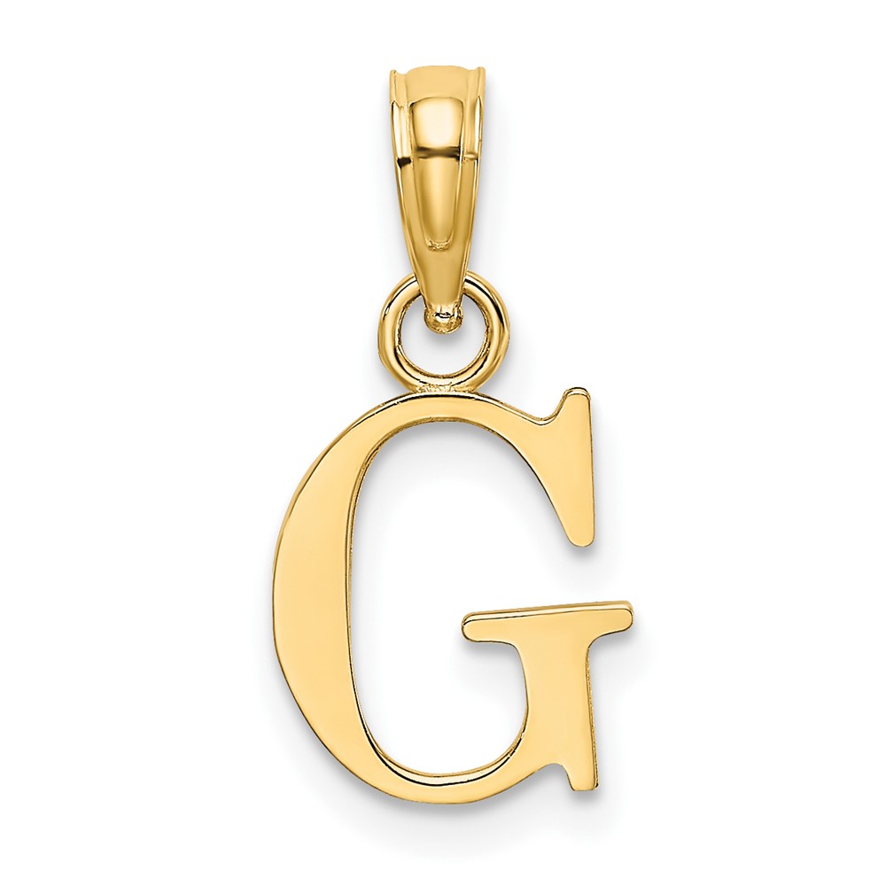 14K Polished Block Letter G Initial Pendant (K6423G)