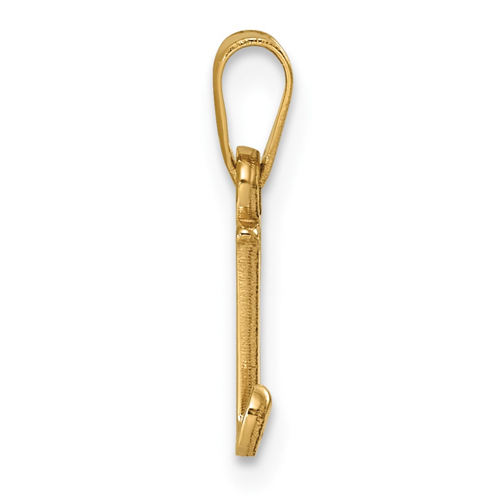 14K Polished Block Letter J Initial Pendant (K6423J)