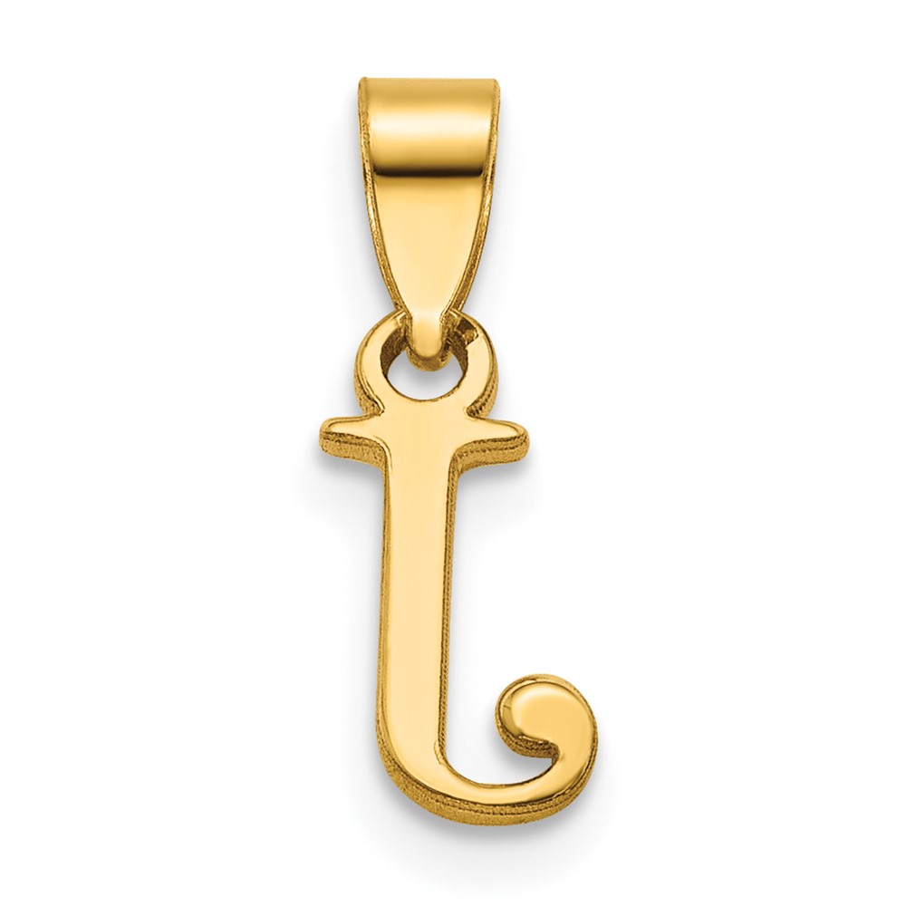 14K Polished Block Letter J Initial Pendant (K6423J)