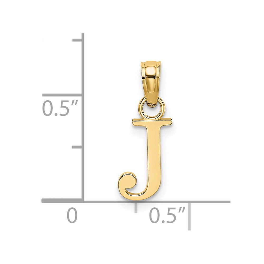 14K Polished Block Letter J Initial Pendant (K6423J)