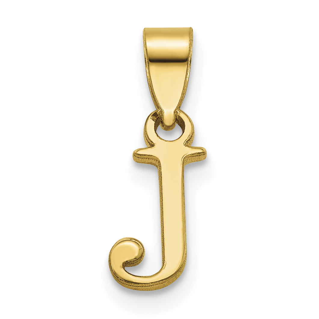 14K Polished Block Letter J Initial Pendant (K6423J)