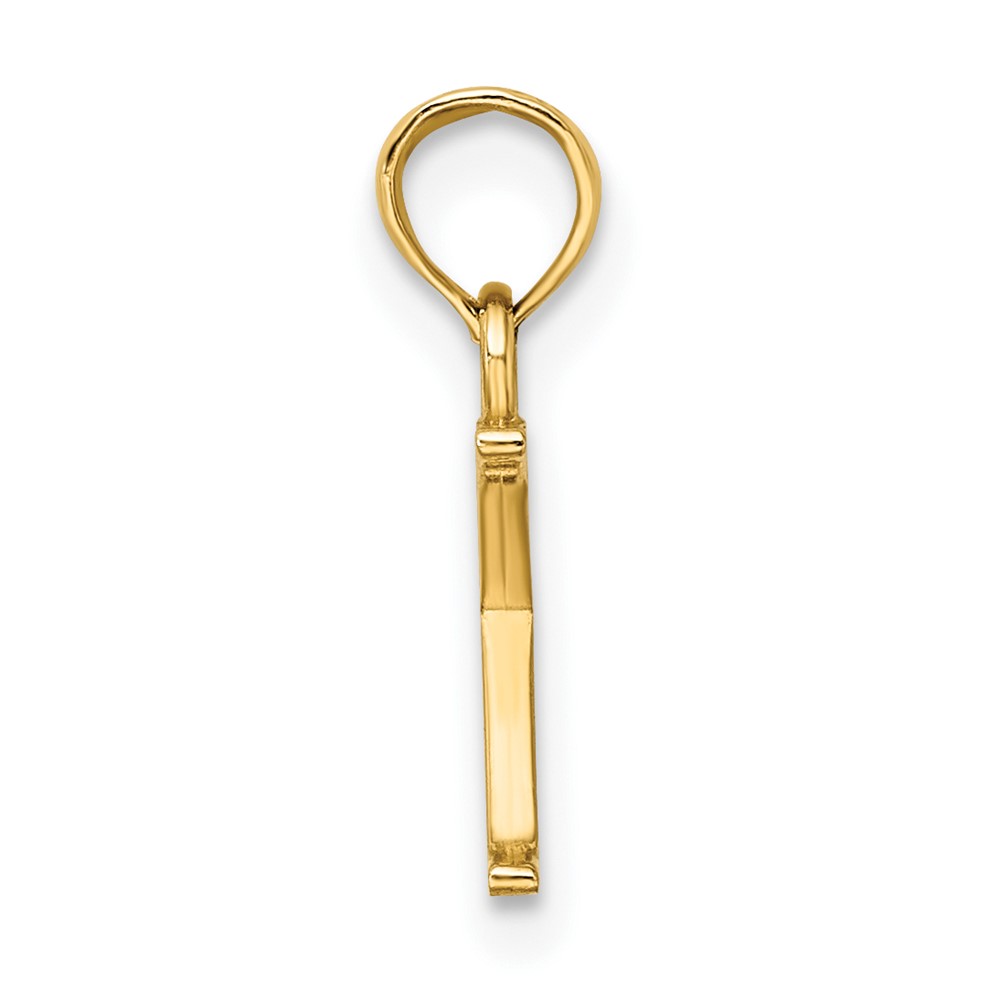 14K Polished Block Letter K Initial Pendant (K6423K)