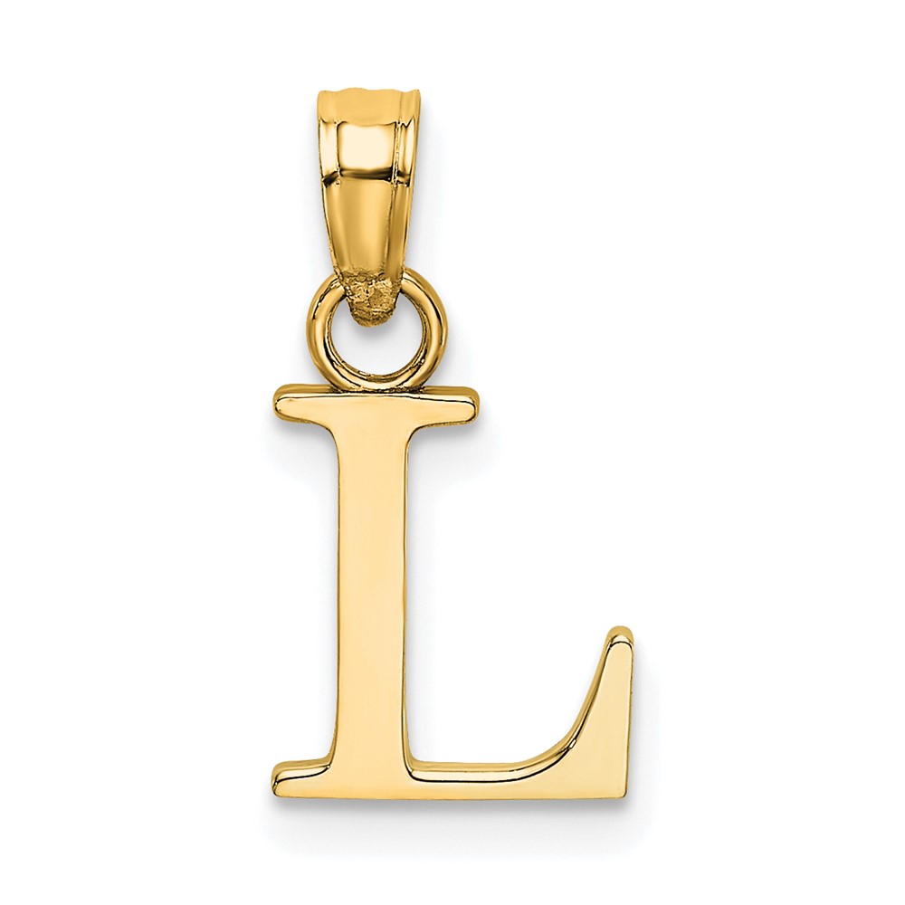 14k Polished Block Letter L Initial Pendant (K6423L)