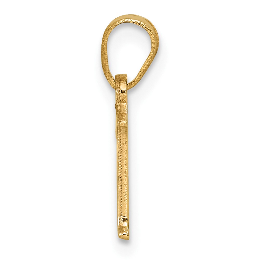 14K Polished Block Letter M Initial Pendant (K6423M)