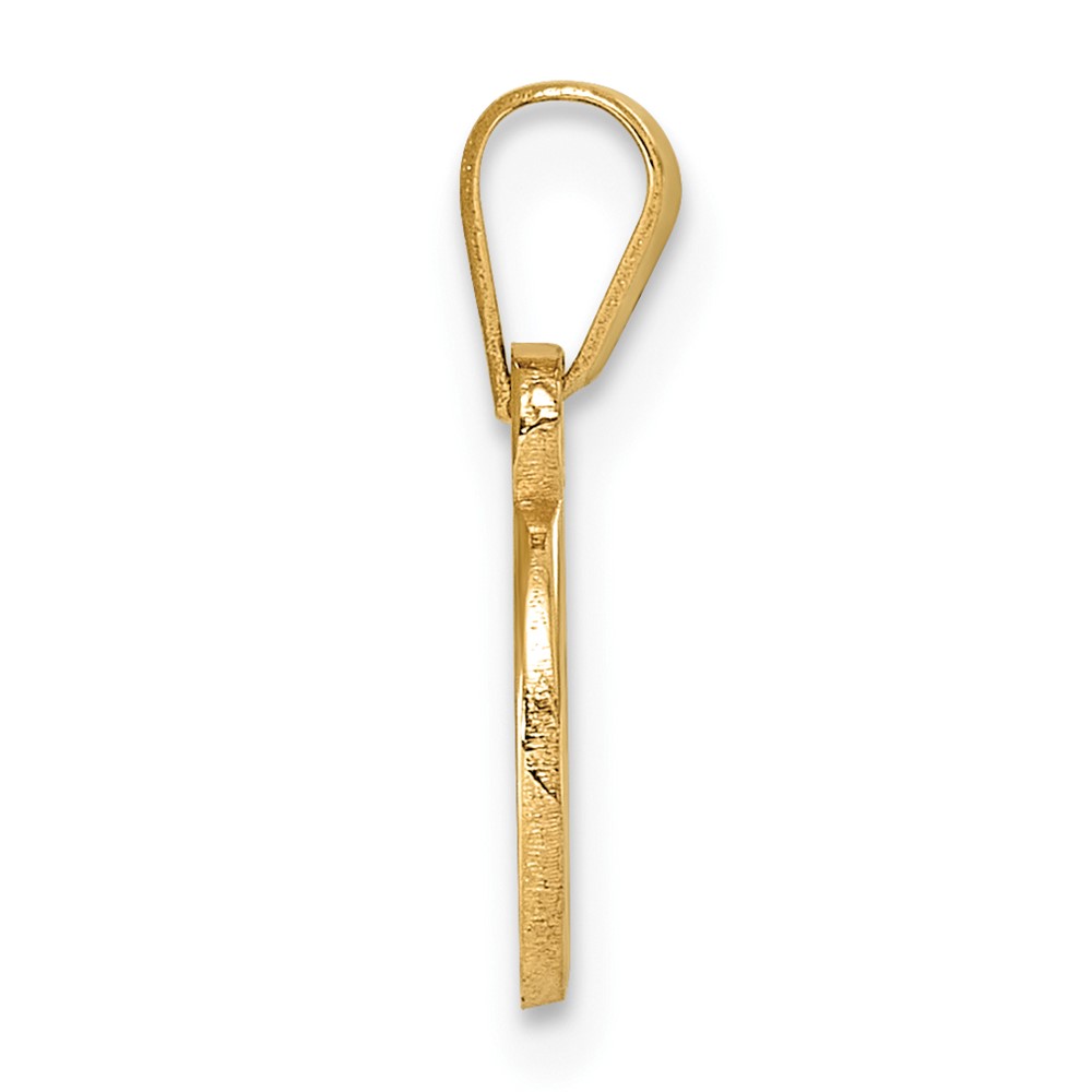 14K Polished Block Letter O Initial Pendant (K6423O)