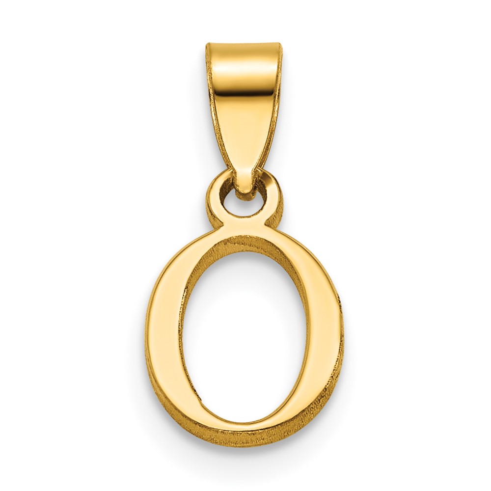 14K Polished Block Letter O Initial Pendant (K6423O)