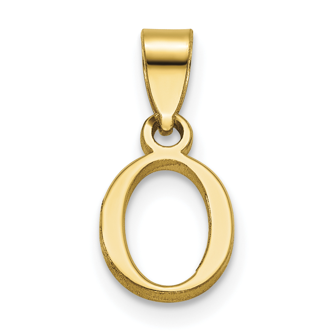 14K Polished Block Letter O Initial Pendant (K6423O)