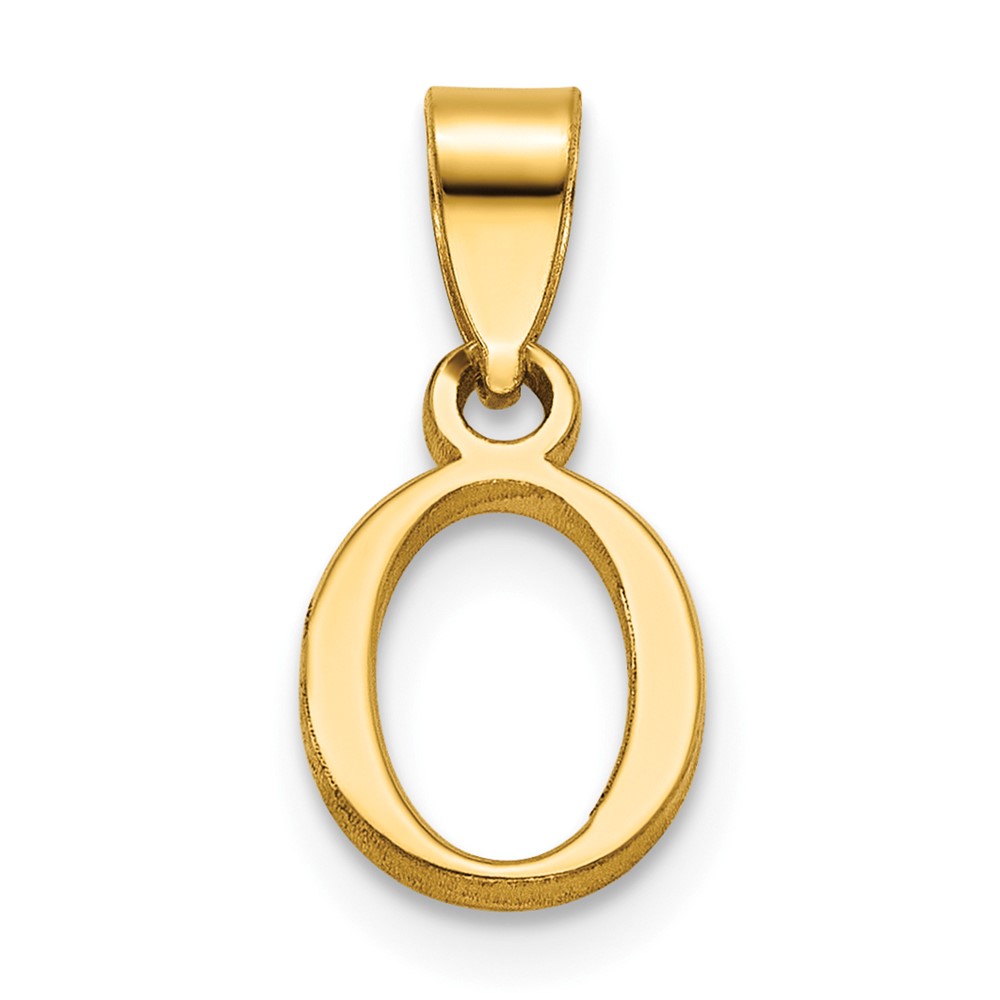 14K Polished Block Letter O Initial Pendant (K6423O)