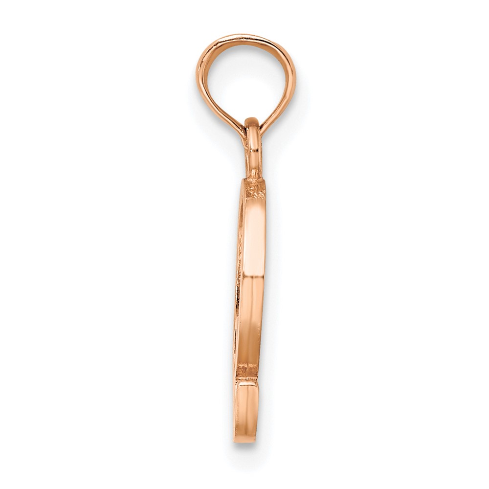 14K Rose Gold Polished Block Letter Q Initial Pendant (K6423RQ)