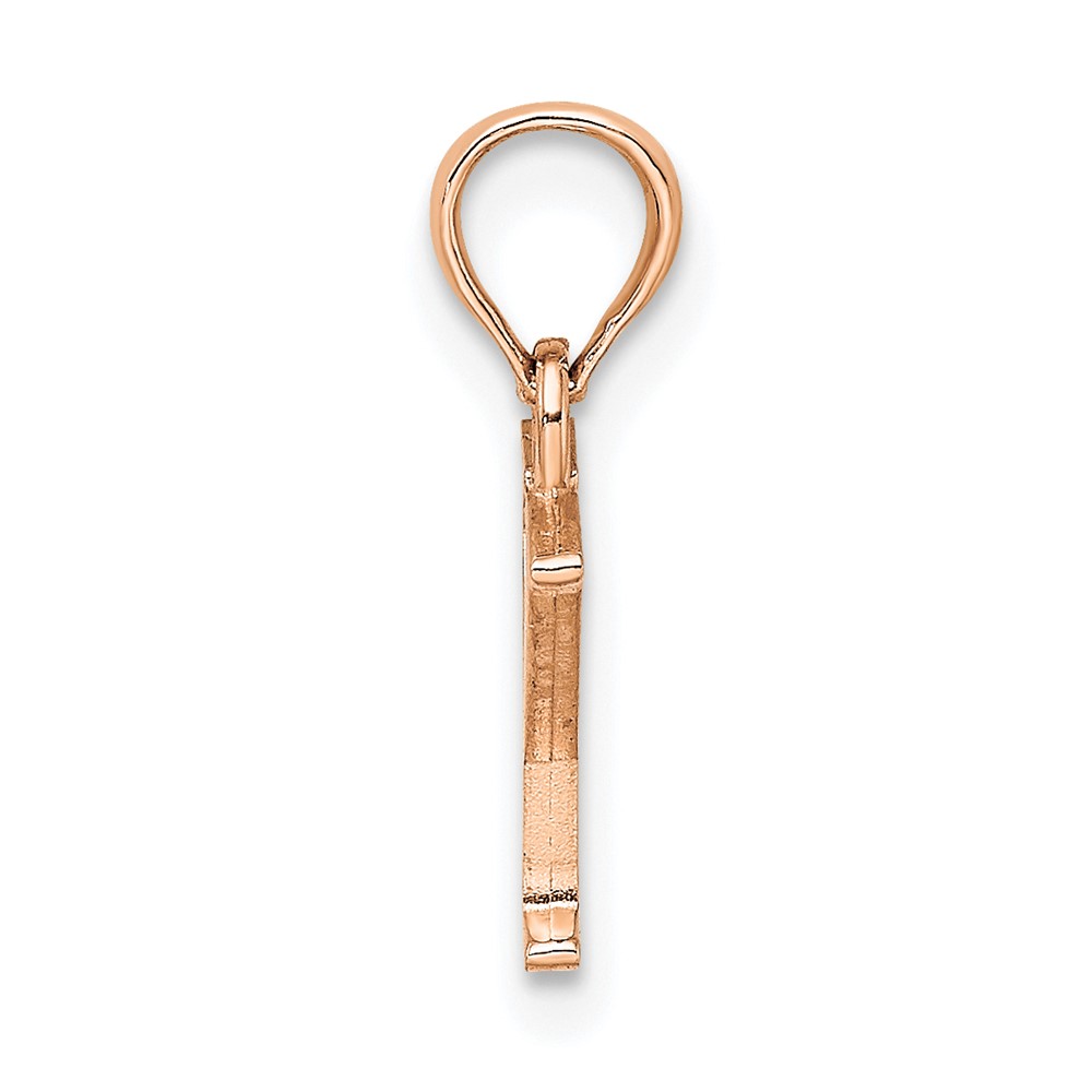 14K Rose Gold Polished Block Letter Y Initial Pendant (K6423RY)