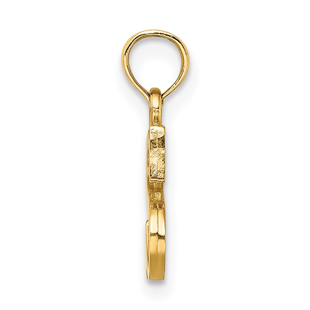 14K Polished Block Letter S Initial Pendant (K6423S)