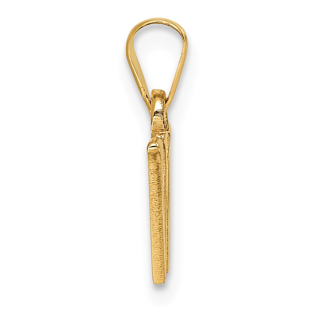 14K Polished Block Letter W Initial Pendant (K6423W)