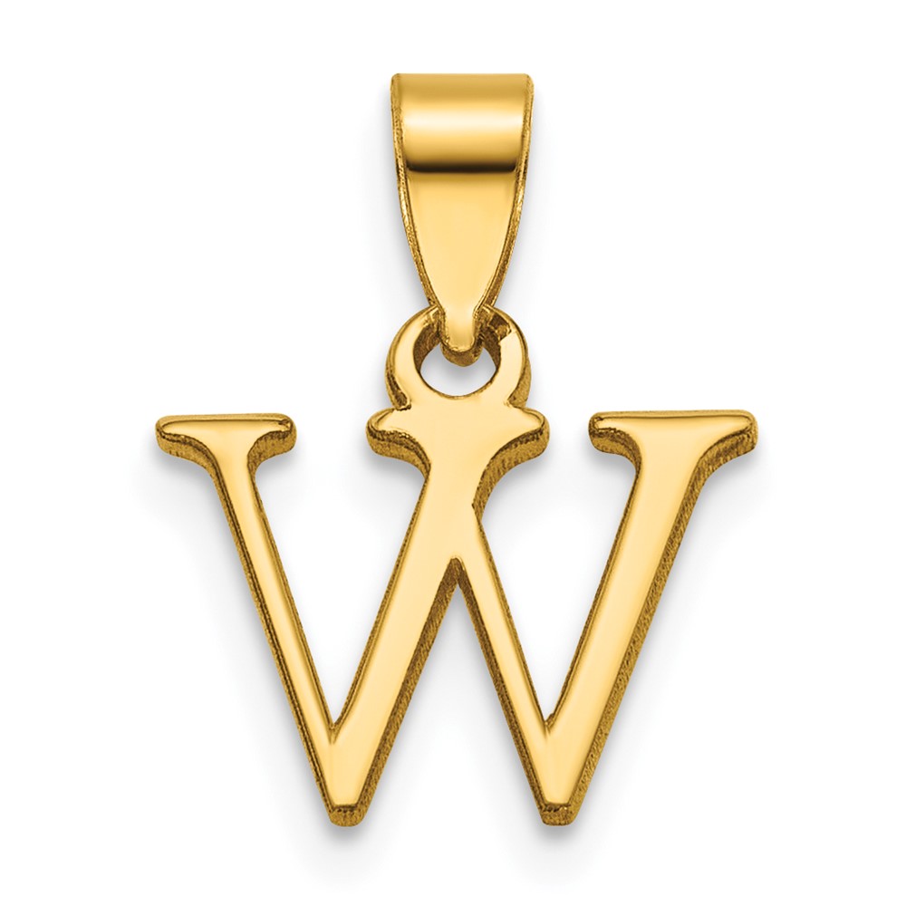 14K Polished Block Letter W Initial Pendant (K6423W)