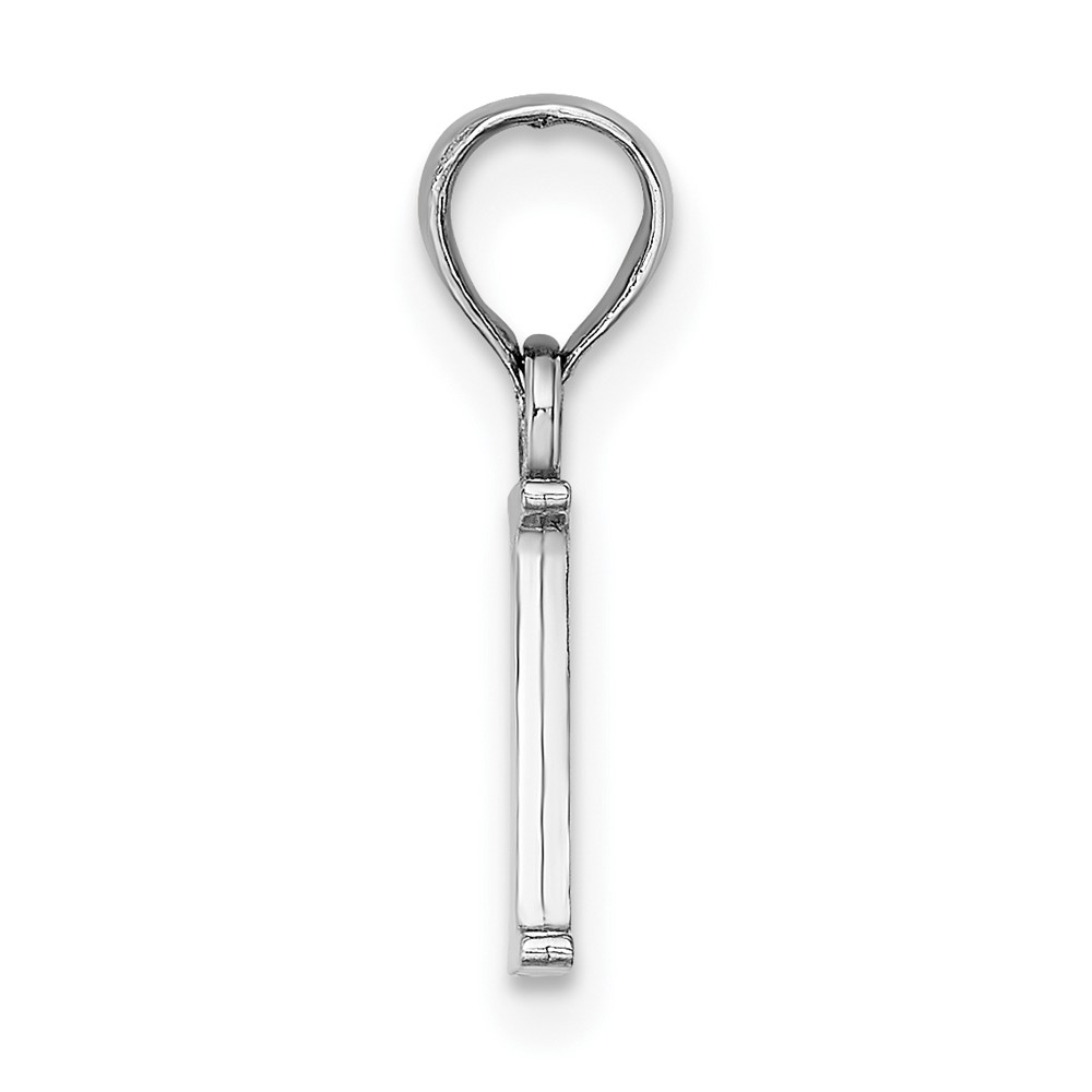 14K White Gold Polished Block Letter I Initial Pendant (K6423WI)