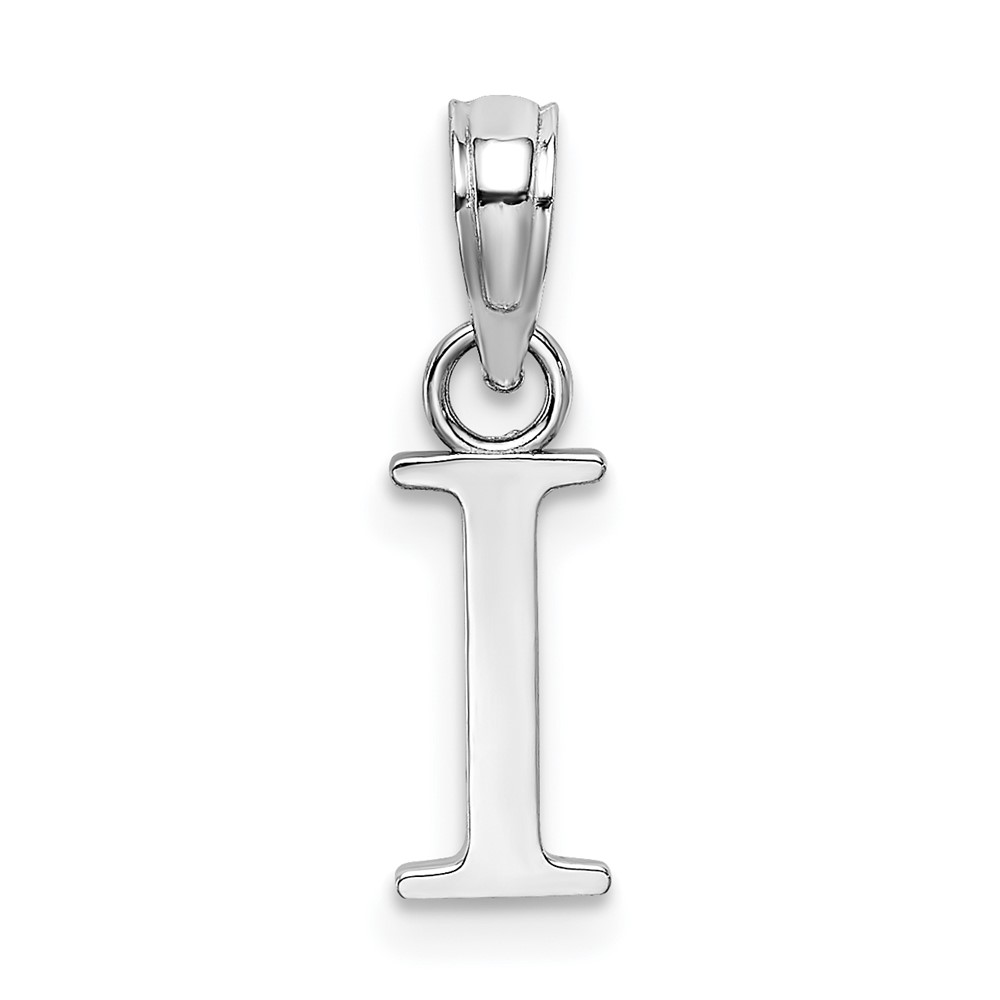 14K White Gold Polished Block Letter I Initial Pendant (K6423WI)