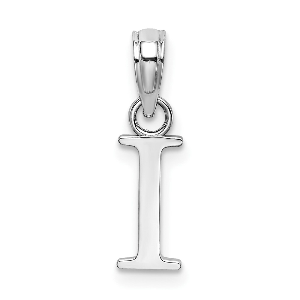 14K White Gold Polished Block Letter I Initial Pendant (K6423WI)
