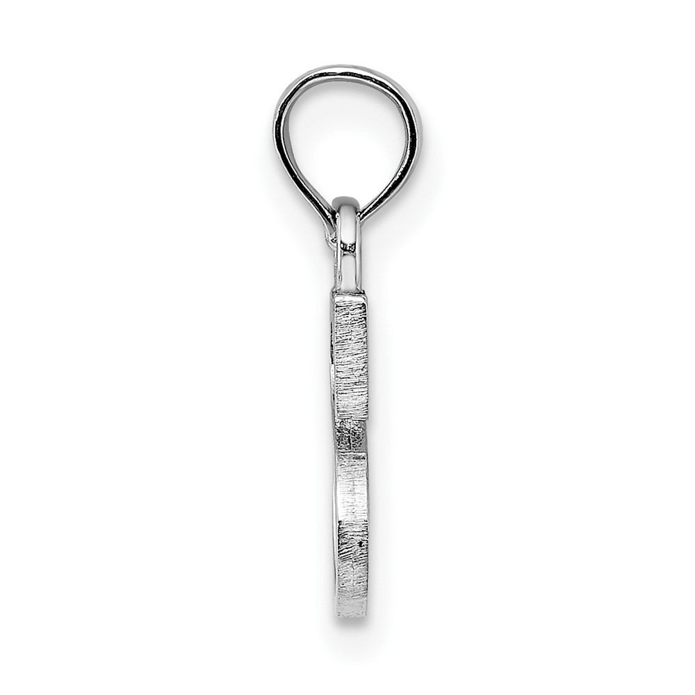 14K White Gold Polished Block Letter S Initial Pendant (K6423WS)