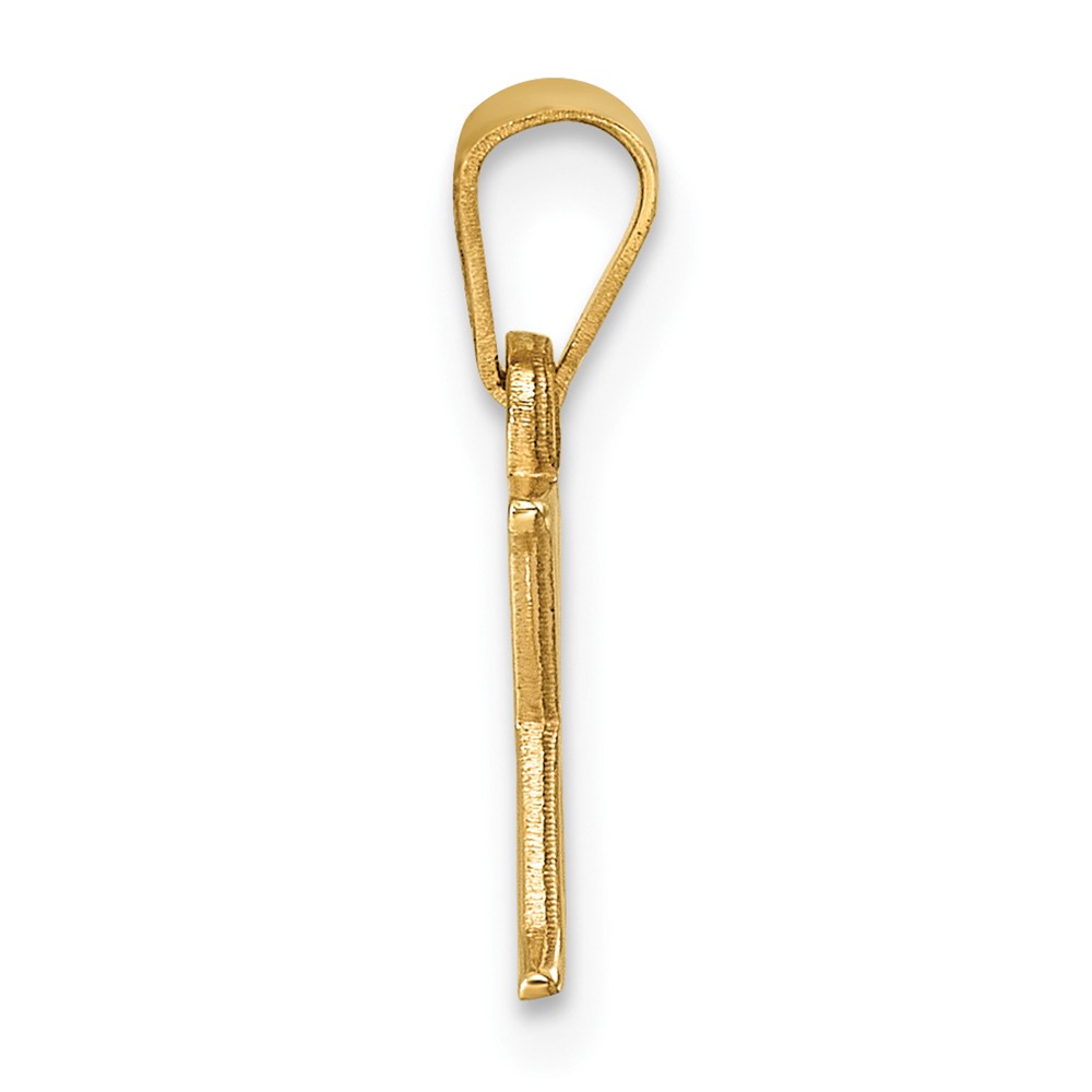 14K Polished Block Letter X Initial Pendant (K6423X)