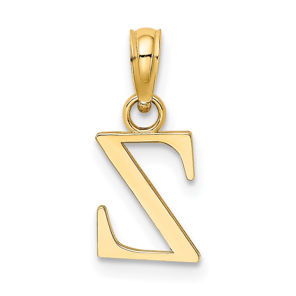 14K Polished Block Letter Z Initial Pendant (K6423Z)