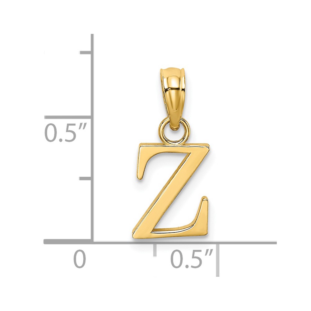14K Polished Block Letter Z Initial Pendant (K6423Z)