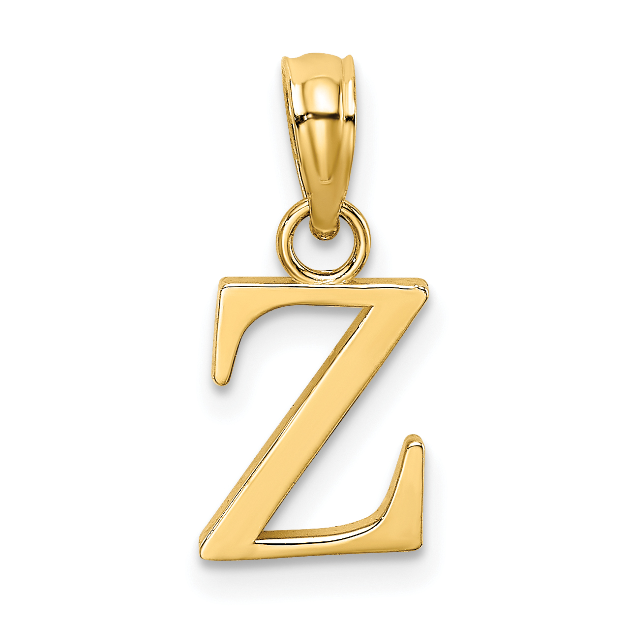 14K Polished Block Letter Z Initial Pendant (K6423Z)