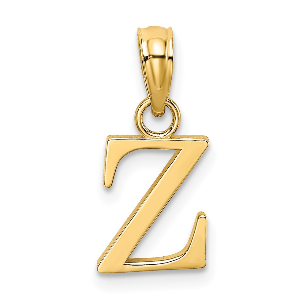 14K Polished Block Letter Z Initial Pendant (K6423Z)