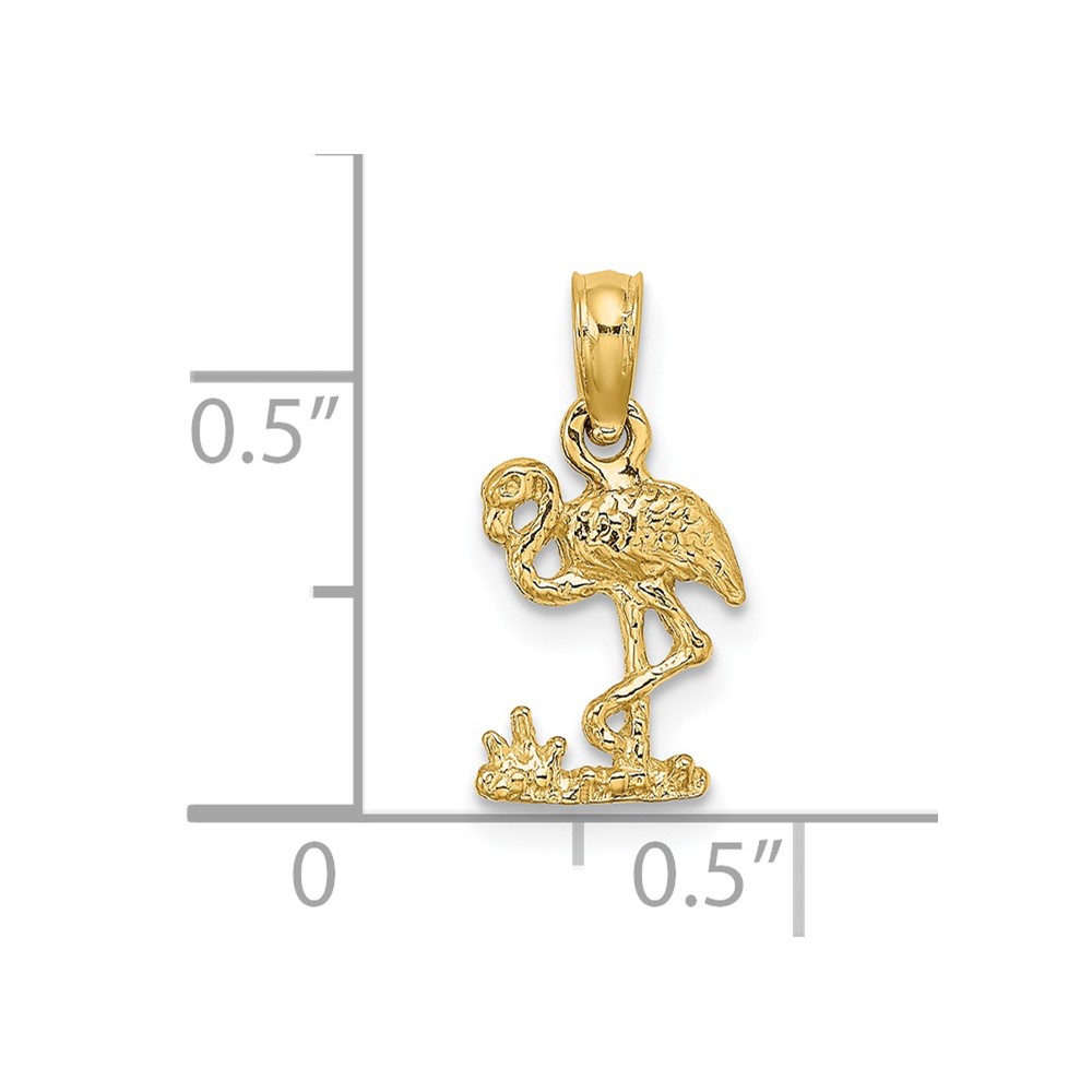 14K Mini Flamingo Charm (K6433)
