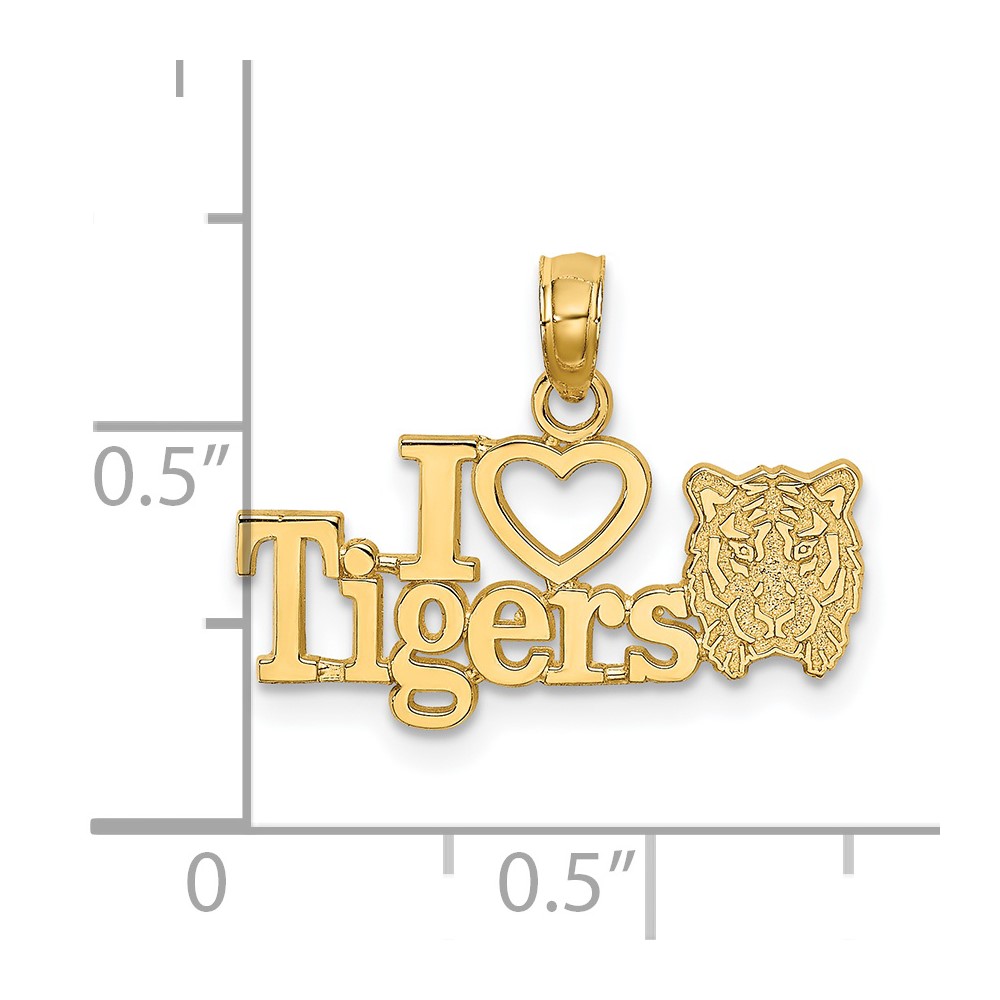 14K I HEART TIGERS w/ Tiger Head Charm (K6434)