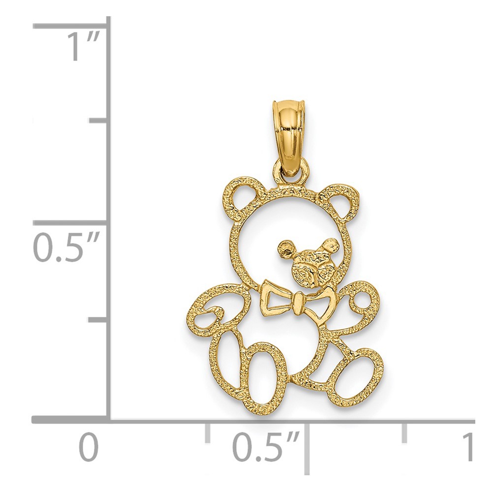 14K Cut out Teddy Bear Charm (K6439)