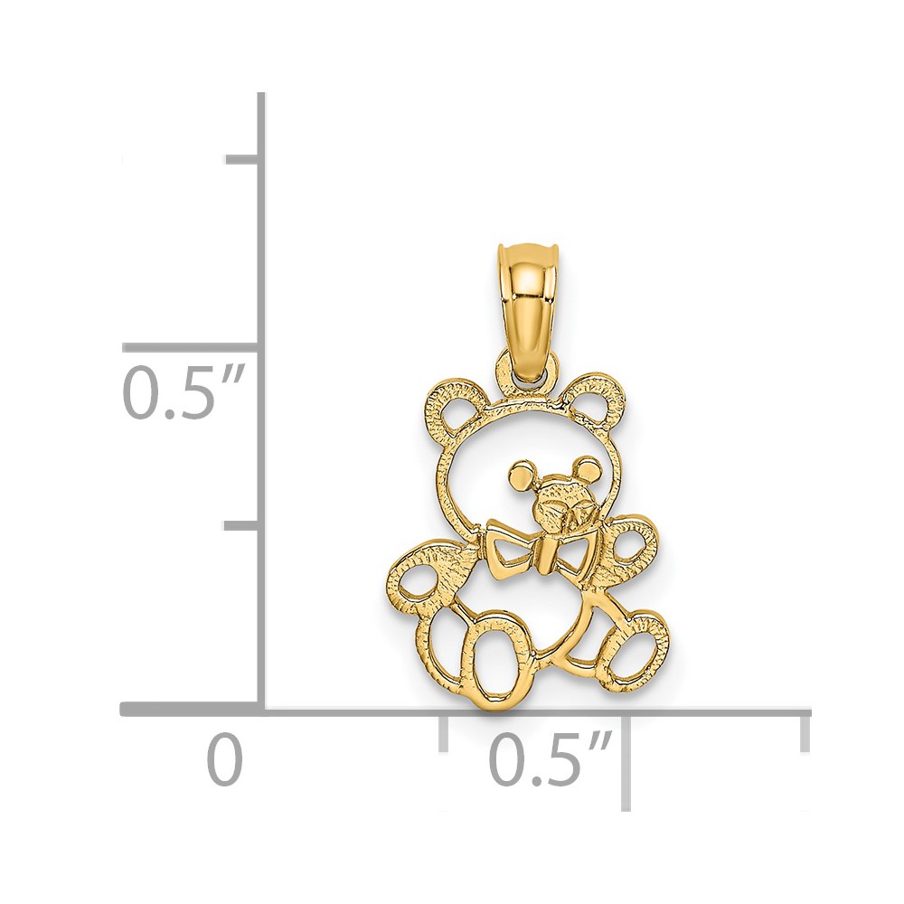 14K Cut out Teddy Bear Charm (K6440)