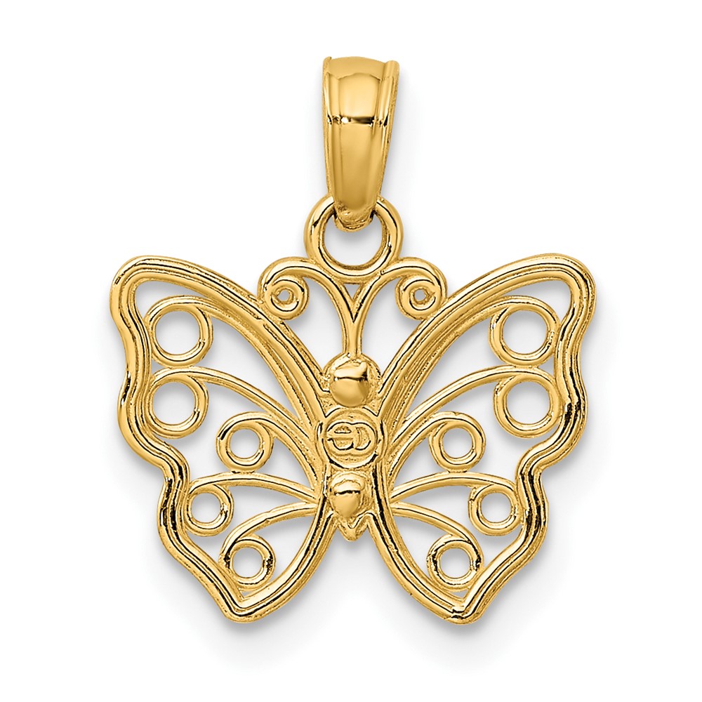 14K Cut-Out Small Butterfly Charm (K6443)