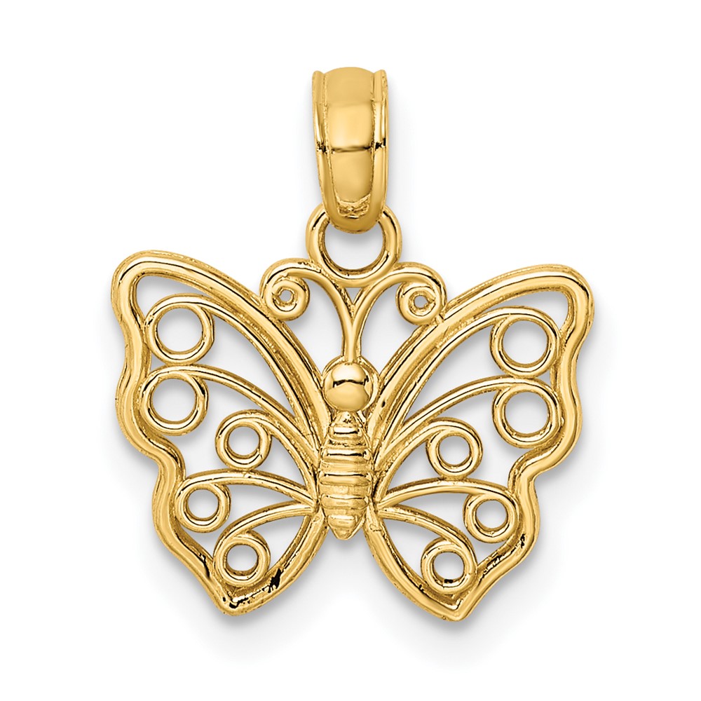 14K Cut-Out Small Butterfly Charm (K6443)