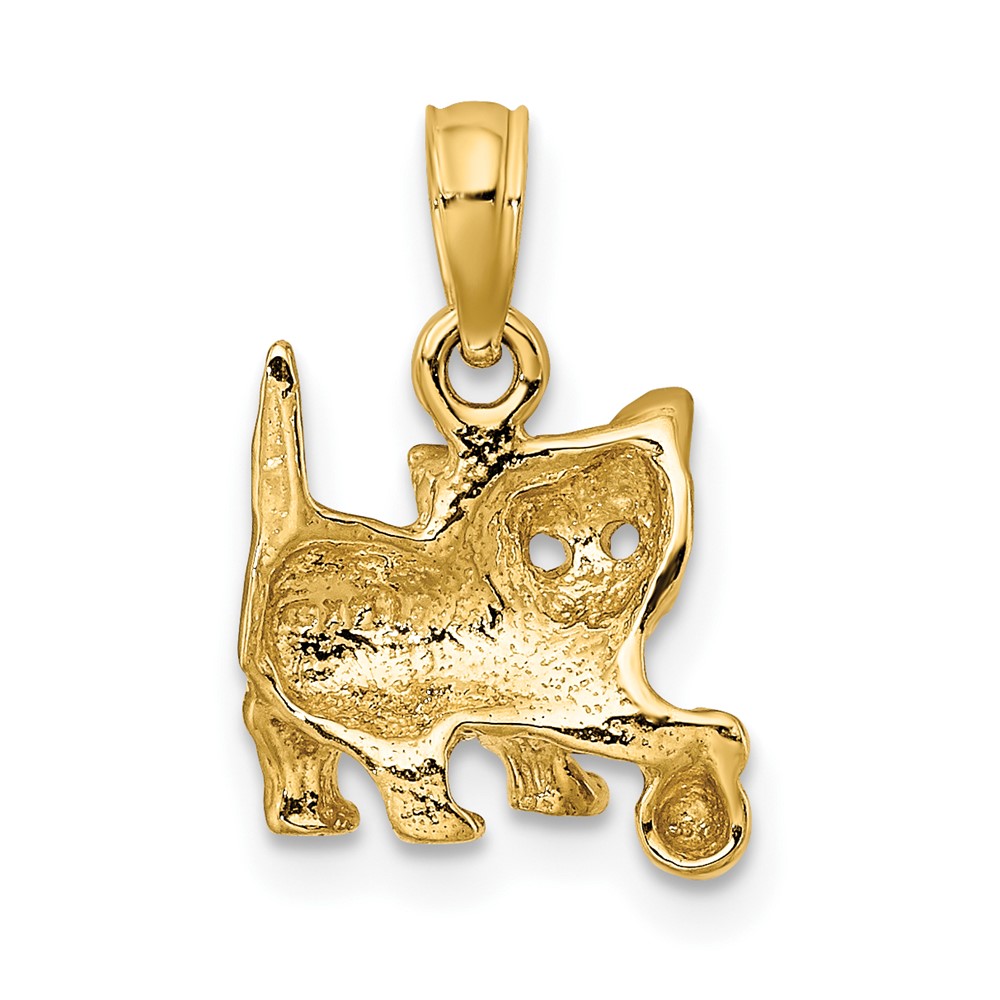 14K Cat with Ball Charm (K6445)