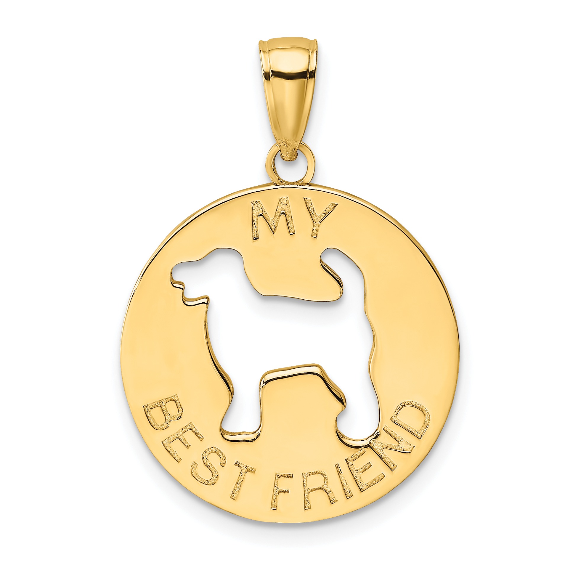 14K MY BEST FRIEND w/Dog Charm (K6456)