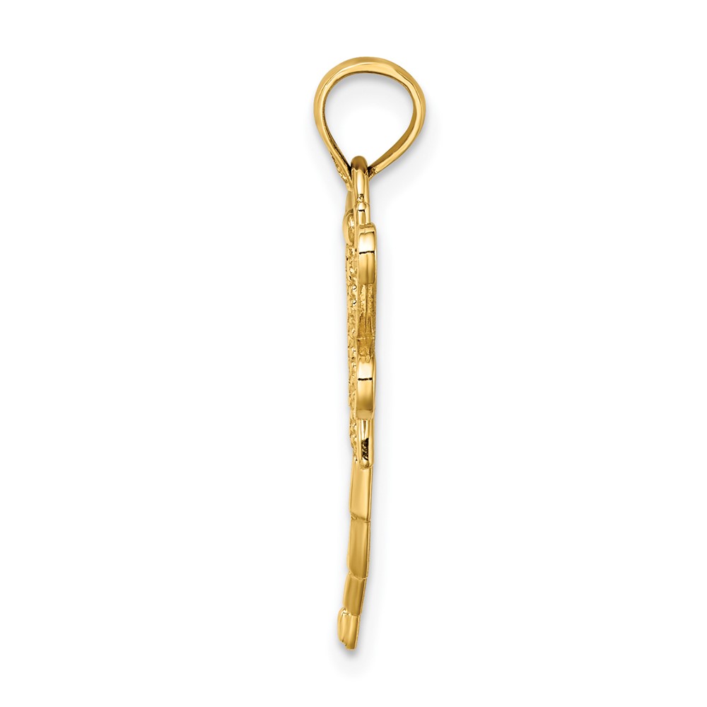 14K Dragonfly w/Beaded Filigree Wings Charm (K6460)