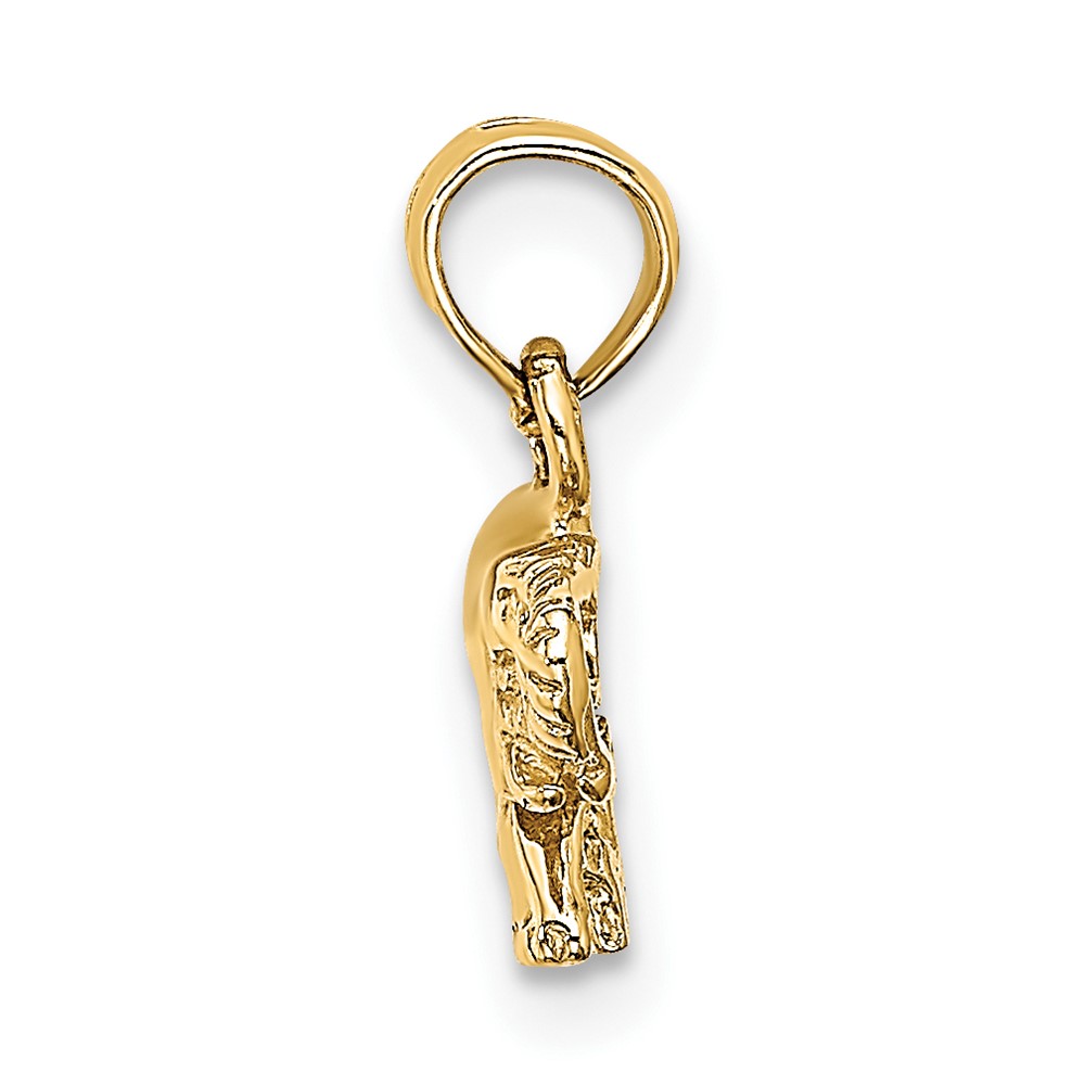 14K  Polished Small Elephant Charm (K6474)